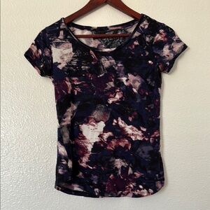 Simply Vera Vera Wang Purple and White Short Sleeve Tee